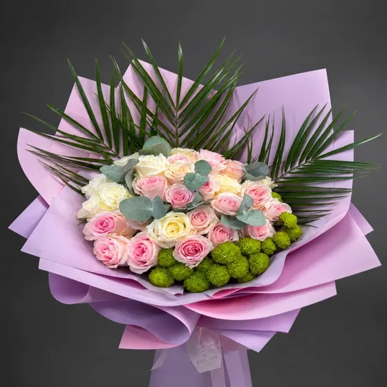 Pastel Gül Buketi – Premium Pembe & Krem Güller | Lüks Çiçek Aranjmanı